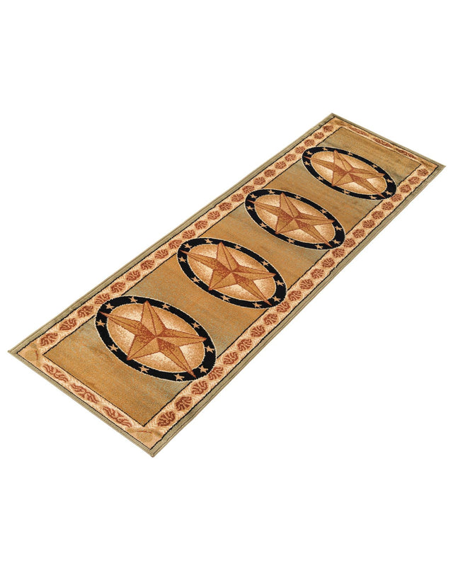 Green 2' x 10' Pioneer Runner Area Rug Classic Southwestern Motif Durable Stain Resistant Easy Clean Carpet for Traditional Interior Decor for Sale at Rug Engine