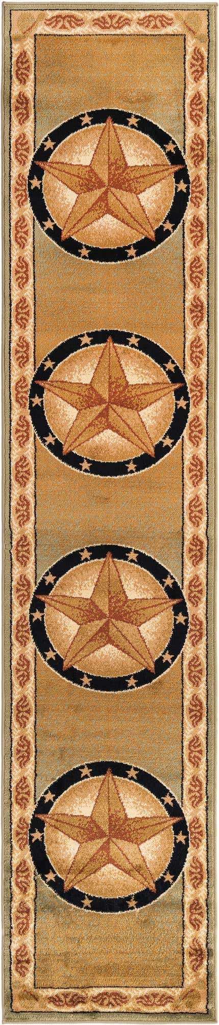 Green 2' x 10' Pioneer Runner Area Rug Classic Southwestern Motif Durable Stain Resistant Easy Clean Carpet for Traditional Interior Decor for Sale at Rug Engine