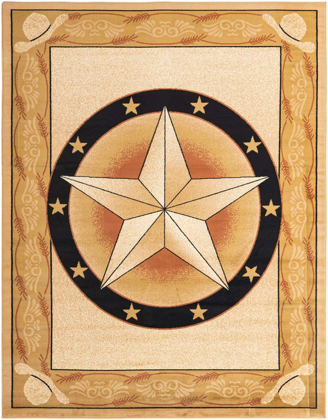 Ivory Brown 7' 10 x 10' Pioneer Rectangle Area Rug