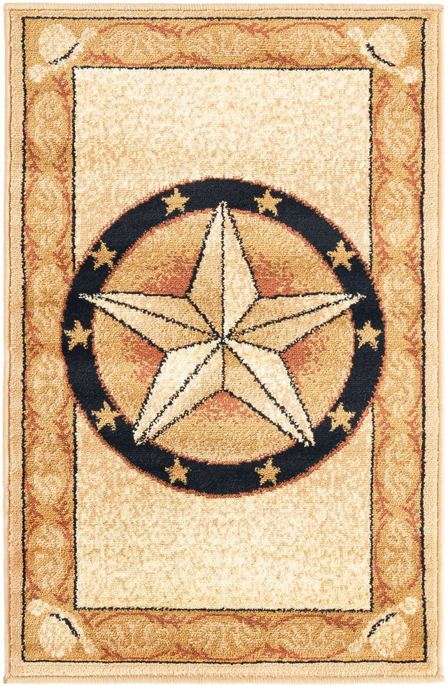 Ivory Brown 2' x 3' 1 Pioneer Rectangle Area Rug