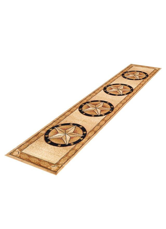 Ivory Brown 2' x 10' Pioneer Runner Area Rug