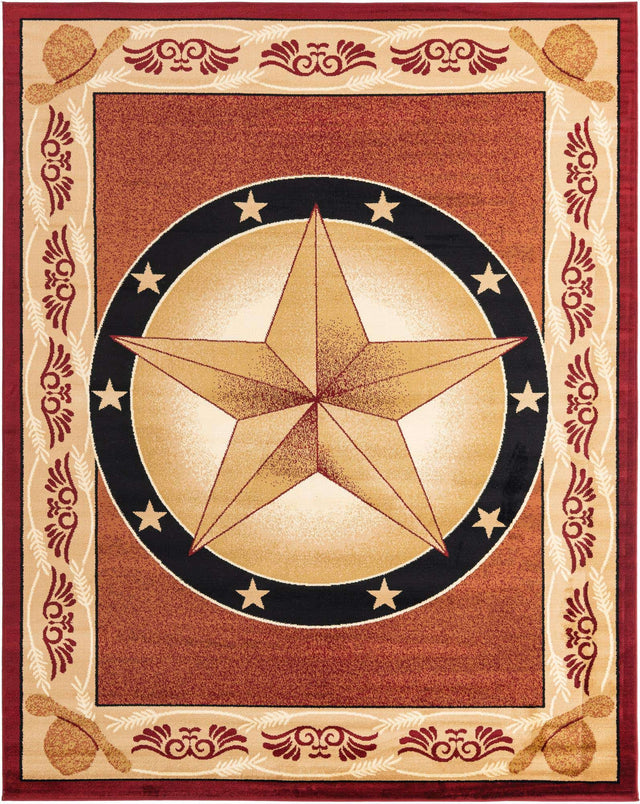 Red 7' 10 x 10' Pioneer Rectangle Area Rug