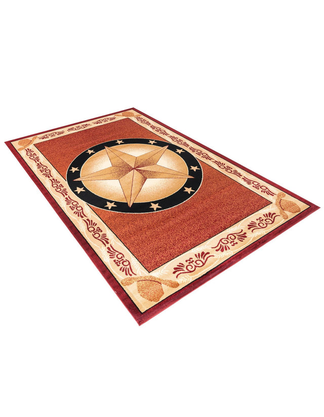 Red 6' 1 x 9' Pioneer Rectangle Area Rug