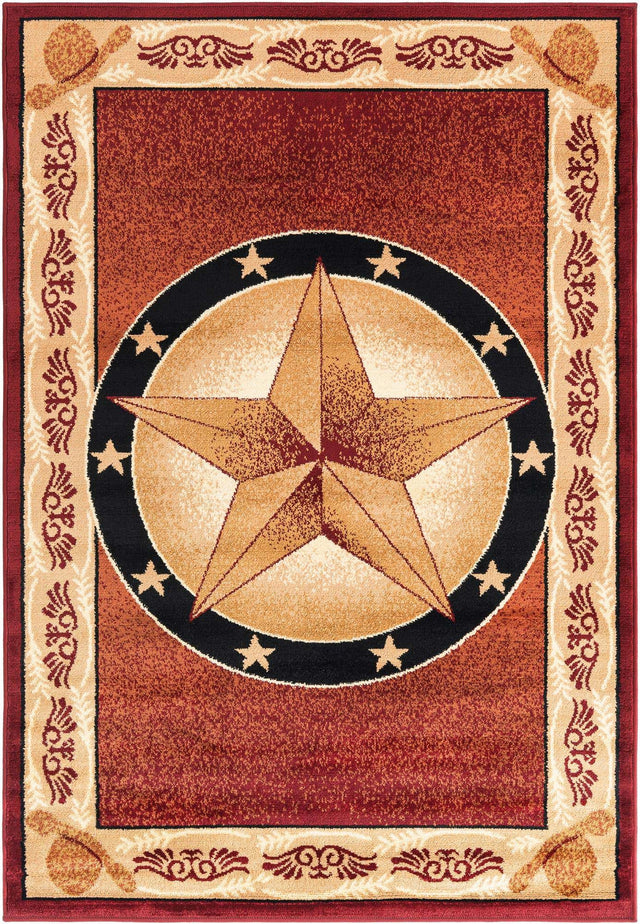 Red 4' 1 x 6' 1 Pioneer Rectangle Area Rug