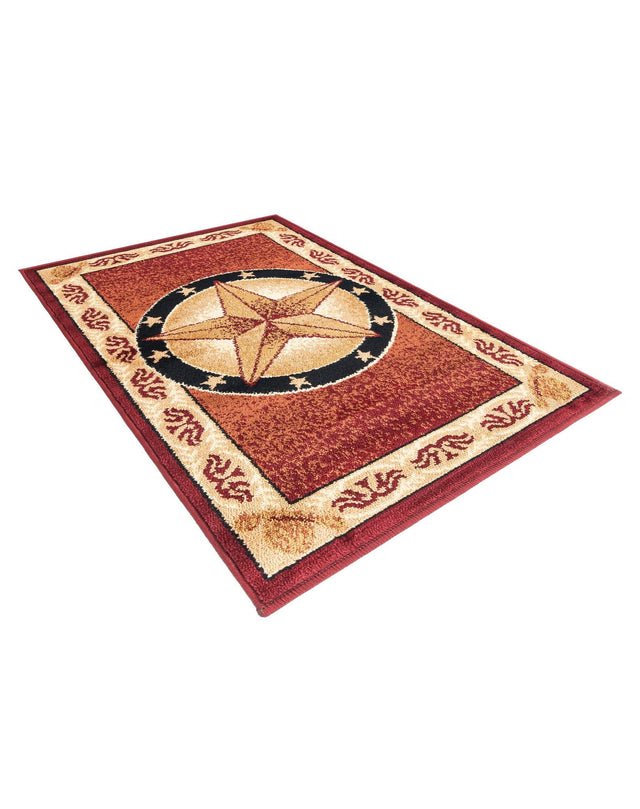 Red 2' x 3' 1 Pioneer Rectangle Area Rug