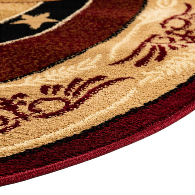 Red 7' 10 x 7' 10 Pioneer Round Area Rug