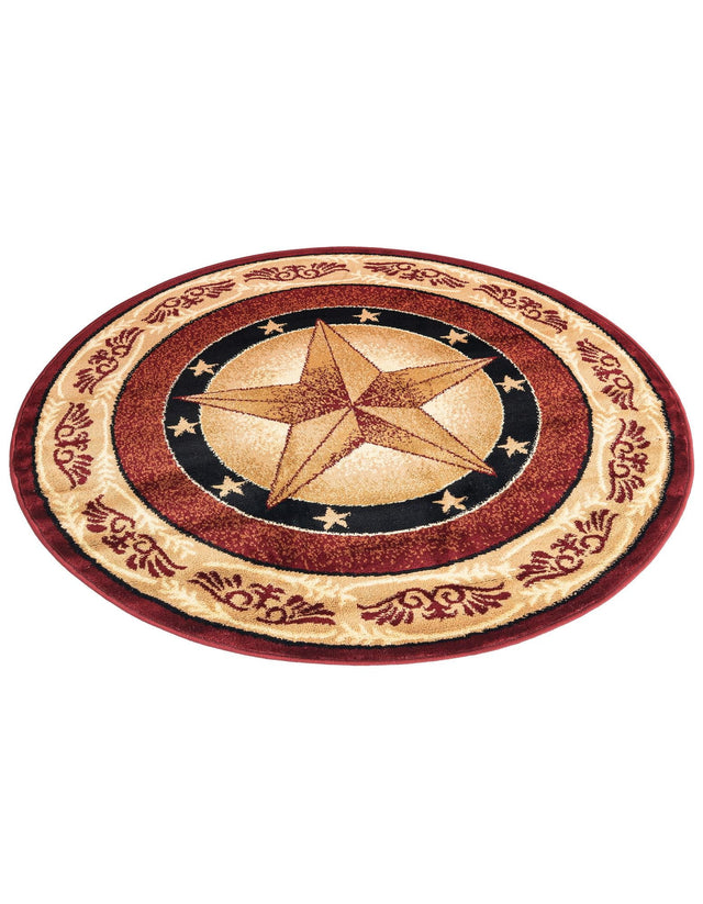 Red 4' 1 x 4' 1 Pioneer Round Area Rug