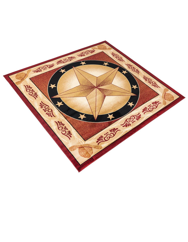 Red 7' 10 x 7' 10 Pioneer Square Area Rug