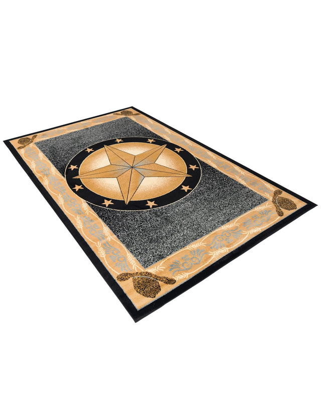 Blue 6' 1 x 9' Pioneer Rectangle Area Rug Classic Southwestern Motif Durable Stain Resistant Easy Clean Carpet for Traditional Interior Decor for Sale at Rug Engine