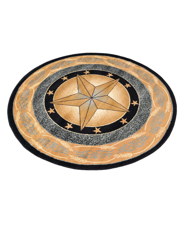 Blue 7' 10 x 7' 10 Pioneer Round Area Rug Classic Southwestern Motif Durable Stain Resistant Easy Clean Carpet for Traditional Interior Decor for Sale at Rug Engine
