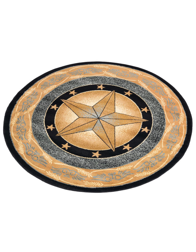 Blue 5' 3 x 5' 3 Pioneer Round Area Rug Classic Southwestern Motif Durable Stain Resistant Easy Clean Carpet for Traditional Interior Decor for Sale at Rug Engine