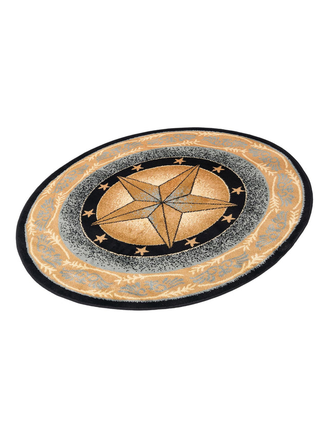 Blue 4' 1 x 4' 1 Pioneer Round Area Rug