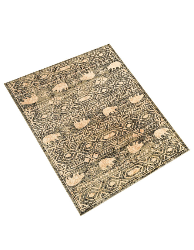 Green 6' 1 x 9' Pioneer Rectangle Area Rug Classic Southwestern Motif Durable Stain Resistant Easy Clean Carpet for Traditional Interior Decor for Sale at Rug Engine