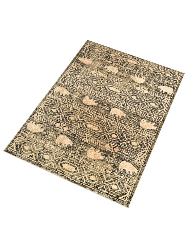 Green 6' 1 x 9' Pioneer Rectangle Area Rug Classic Southwestern Motif Durable Stain Resistant Easy Clean Carpet for Traditional Interior Decor for Sale at Rug Engine