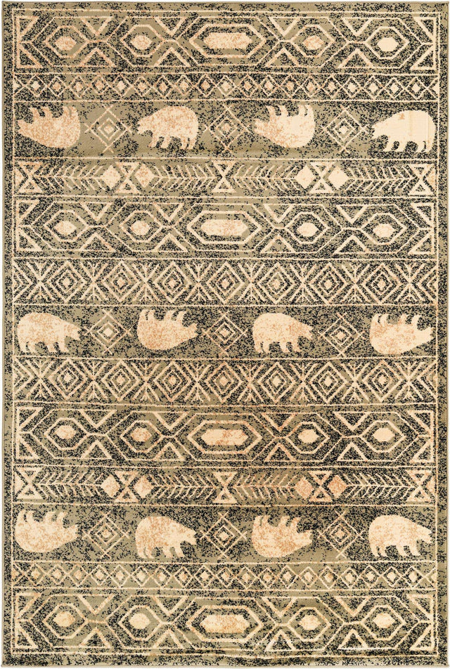 Green 6' 1 x 9' Pioneer Rectangle Area Rug Classic Southwestern Motif Durable Stain Resistant Easy Clean Carpet for Traditional Interior Decor for Sale at Rug Engine