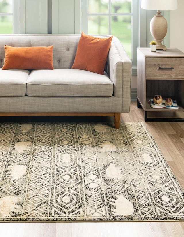 Green 9' x 12' Pioneer Rectangle Area Rug