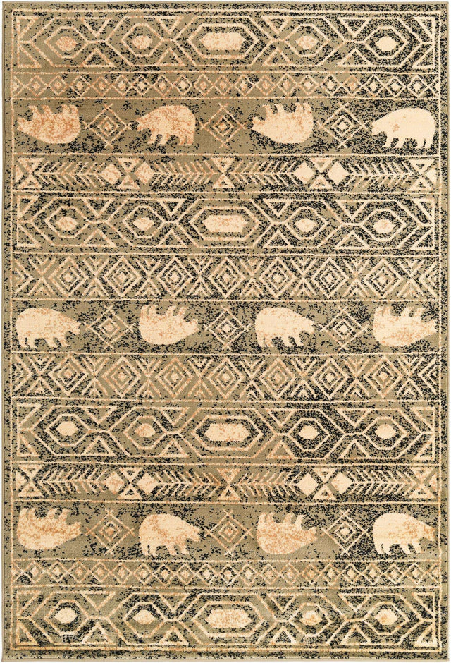 Green 5' 3 x 8' Pioneer Rectangle Area Rug Classic Southwestern Motif Durable Stain Resistant Easy Clean Carpet for Traditional Interior Decor for Sale at Rug Engine