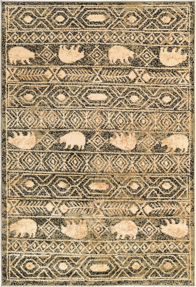 Green 4' 1 x 6' 1 Pioneer Rectangle Area Rug Classic Southwestern Motif Durable Stain Resistant Easy Clean Carpet for Traditional Interior Decor for Sale at Rug Engine
