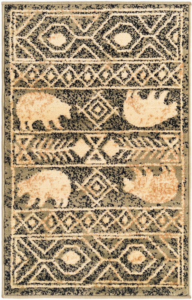 Green 2' x 3' 1 Pioneer Rectangle Area Rug Classic Southwestern Motif Durable Stain Resistant Easy Clean Carpet for Traditional Interior Decor for Sale at Rug Engine