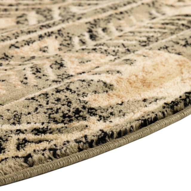 Green 5' 3 x 5' 3 Pioneer Round Area Rug Classic Southwestern Motif Durable Stain Resistant Easy Clean Carpet for Traditional Interior Decor for Sale at Rug Engine