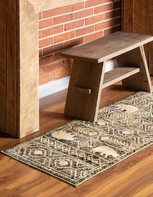 Green 2' x 8' Pioneer Runner Area Rug Classic Southwestern Motif Durable Stain Resistant Easy Clean Carpet for Traditional Interior Decor for Sale at Rug Engine