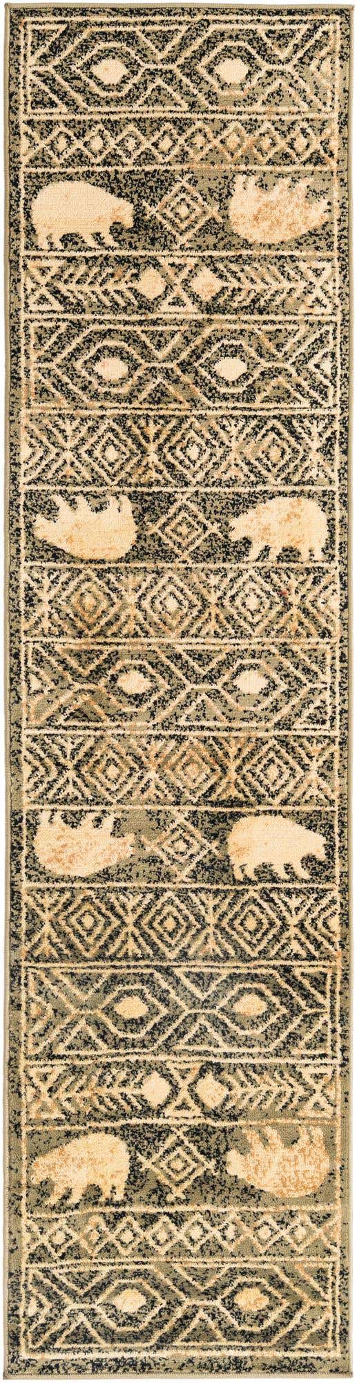 Green 2' x 8' Pioneer Runner Area Rug Classic Southwestern Motif Durable Stain Resistant Easy Clean Carpet for Traditional Interior Decor for Sale at Rug Engine