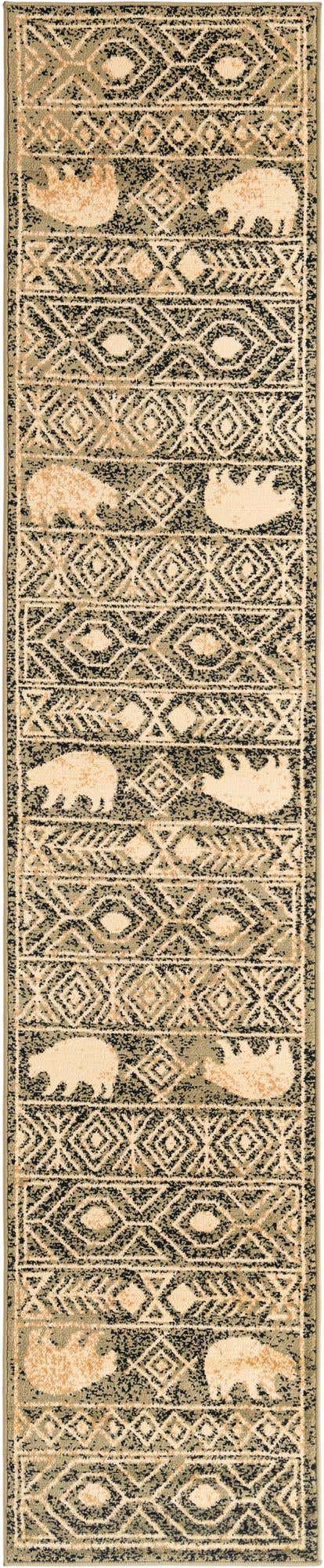 Green 2' x 10' Pioneer Runner Area Rug Classic Southwestern Motif Durable Stain Resistant Easy Clean Carpet for Traditional Interior Decor for Sale at Rug Engine