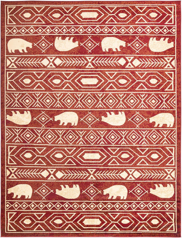 Red 9' x 12' Pioneer Rectangle Area Rug Classic Southwestern Motif Durable Stain Resistant Easy Clean Carpet for Traditional Interior Decor for Sale at Rug Engine