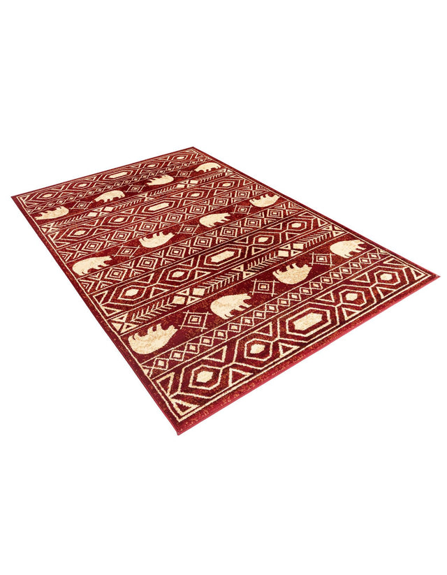Red 5' 3 x 8' Pioneer Rectangle Area Rug