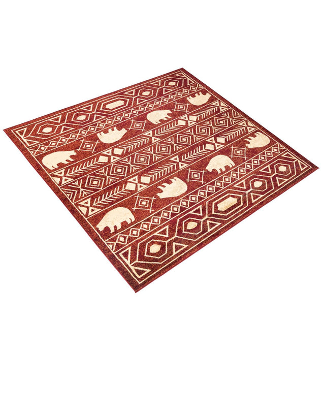 Red 7' 10 x 7' 10 Pioneer Square Area Rug