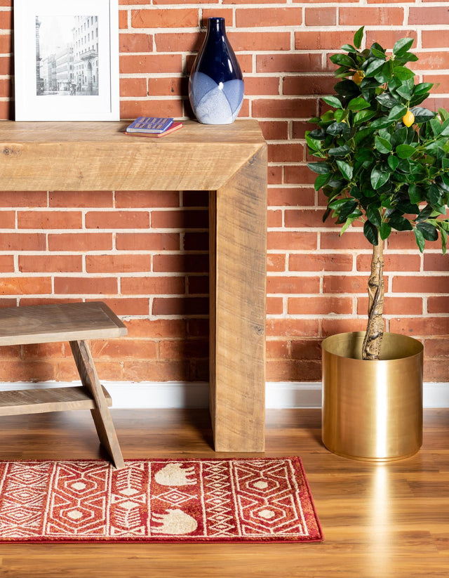 Red 2' x 8' Pioneer Runner Area Rug