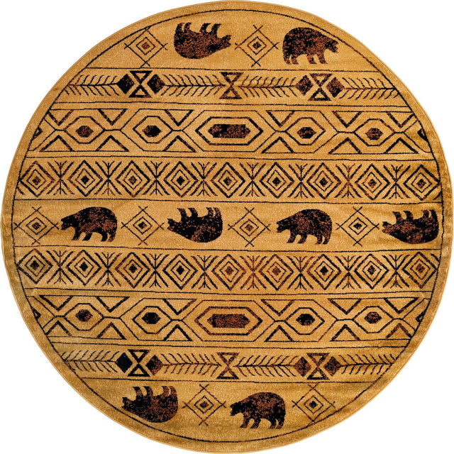 Cedar 7' 10 x 7' 10 Pioneer Round Area Rug Classic Southwestern Motif Durable Stain Resistant Easy Clean Carpet for Traditional Interior Decor for Sale at Rug Engine