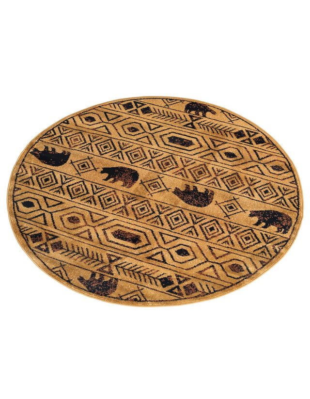 Cedar 5' 3 x 5' 3 Pioneer Round Area Rug Classic Southwestern Motif Durable Stain Resistant Easy Clean Carpet for Traditional Interior Decor for Sale at Rug Engine