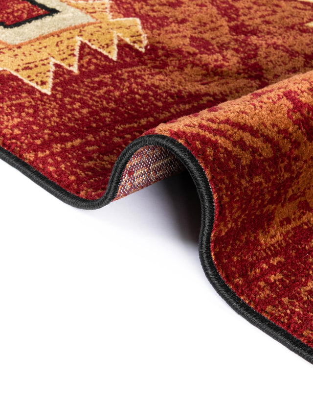 Red 7' 10 x 7' 10 Pioneer Square Area Rug Classic Southwestern Motif Durable Stain Resistant Easy Clean Carpet for Traditional Interior Decor for Sale at Rug Engine