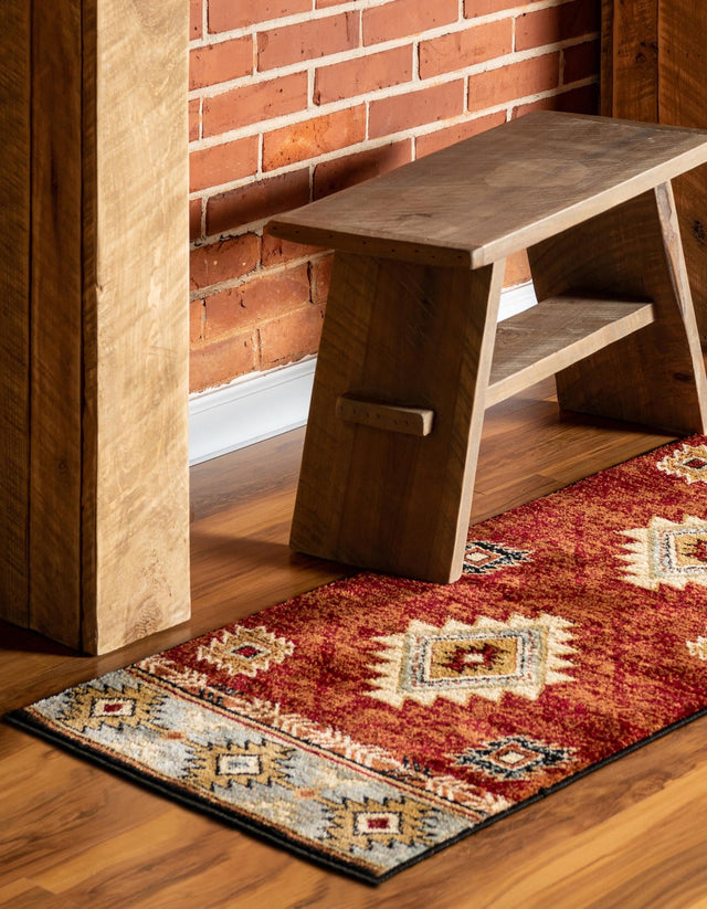 Red 2' x 9' 10 Pioneer Runner Area Rug
