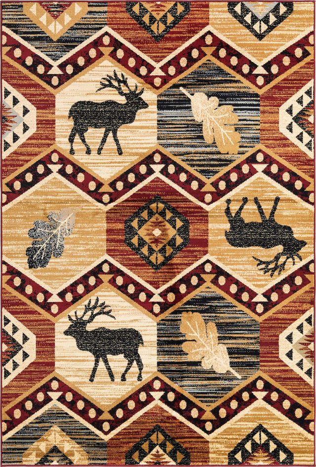 Multicolor 6' 1 x 9' Pioneer Rectangle Area Rug