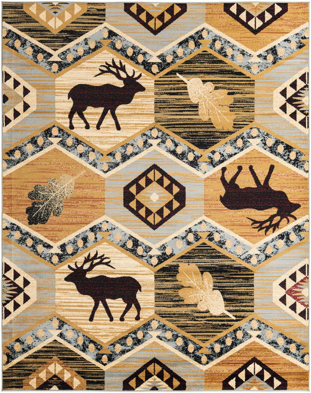 Blue 7' 10 x 10' Pioneer Rectangle Area Rug Classic Southwestern Motif Durable Stain Resistant Easy Clean Carpet for Traditional Interior Decor for Sale at Rug Engine