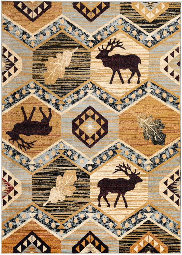 Blue 7' 1 x 10' Pioneer Rectangle Area Rug Classic Southwestern Motif Durable Stain Resistant Easy Clean Carpet for Traditional Interior Decor for Sale at Rug Engine