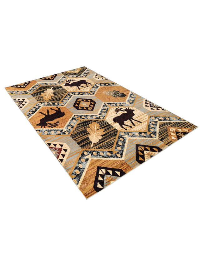 Blue 6' 1 x 9' Pioneer Rectangle Area Rug Classic Southwestern Motif Durable Stain Resistant Easy Clean Carpet for Traditional Interior Decor for Sale at Rug Engine