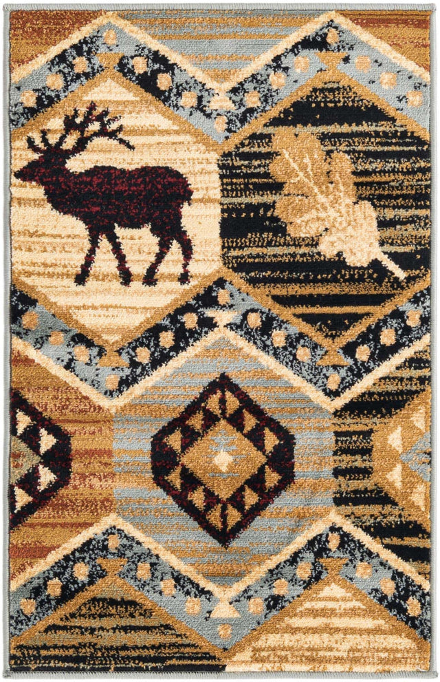 Blue 2' x 3' 1 Pioneer Rectangle Area Rug Classic Southwestern Motif Durable Stain Resistant Easy Clean Carpet for Traditional Interior Decor for Sale at Rug Engine