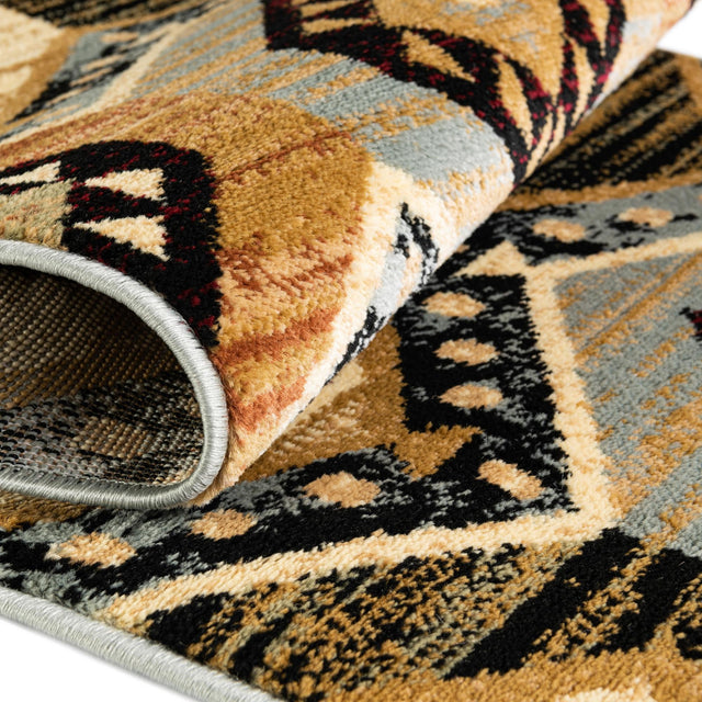 Blue 2' x 8' Pioneer Runner Area Rug Classic Southwestern Motif Durable Stain Resistant Easy Clean Carpet for Traditional Interior Decor for Sale at Rug Engine