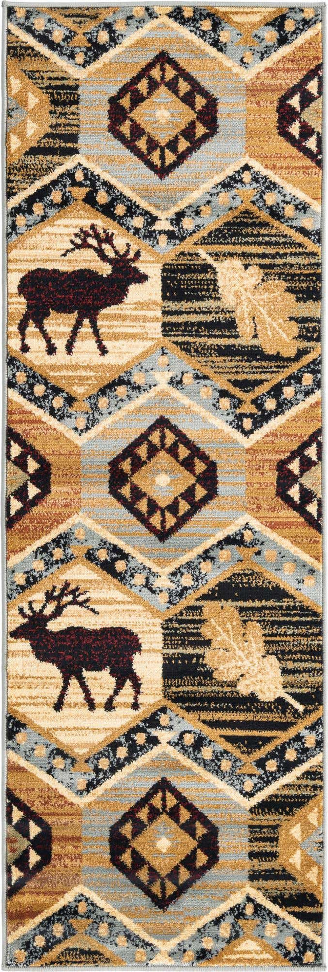 Blue 2' x 6' 1 Pioneer Runner Area Rug Classic Southwestern Motif Durable Stain Resistant Easy Clean Carpet for Traditional Interior Decor for Sale at Rug Engine