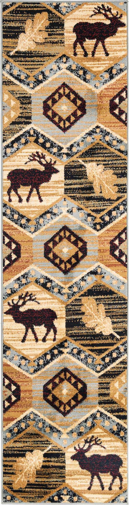 Blue 2' x 8' Pioneer Runner Area Rug Classic Southwestern Motif Durable Stain Resistant Easy Clean Carpet for Traditional Interior Decor for Sale at Rug Engine