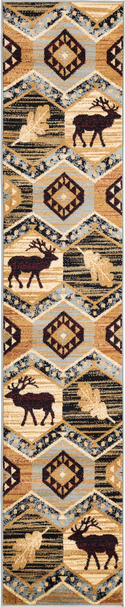 Blue 2' x 10' Pioneer Runner Area Rug Classic Southwestern Motif Durable Stain Resistant Easy Clean Carpet for Traditional Interior Decor for Sale at Rug Engine