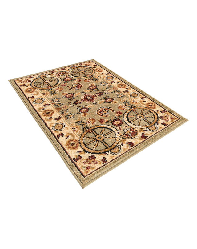 Green 2' x 3' 1 Pioneer Rectangle Area Rug Classic Southwestern Motif Durable Stain Resistant Easy Clean Carpet for Traditional Interior Decor for Sale at Rug Engine
