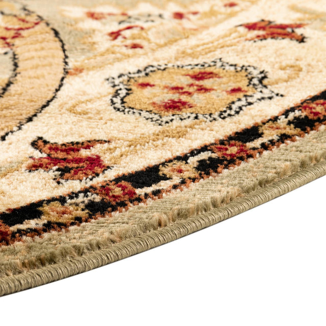 Green 7' 10 x 7' 10 Pioneer Round Area Rug Classic Southwestern Motif Durable Stain Resistant Easy Clean Carpet for Traditional Interior Decor for Sale at Rug Engine