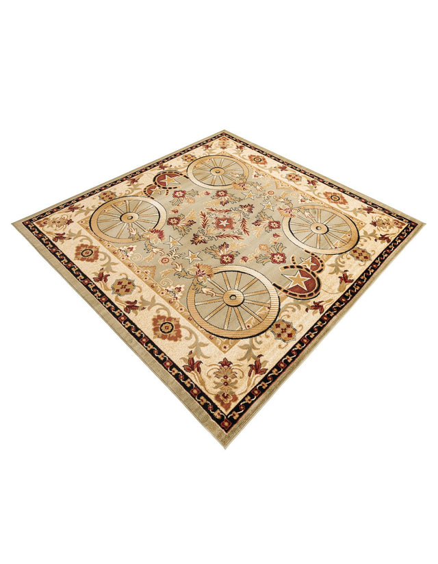 Green 7' 10 x 7' 10 Pioneer Square Area Rug