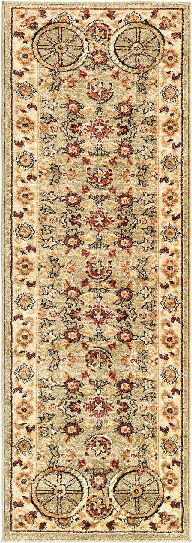 Green 2' x 6' 1 Pioneer Runner Area Rug Classic Southwestern Motif Durable Stain Resistant Easy Clean Carpet for Traditional Interior Decor for Sale at Rug Engine