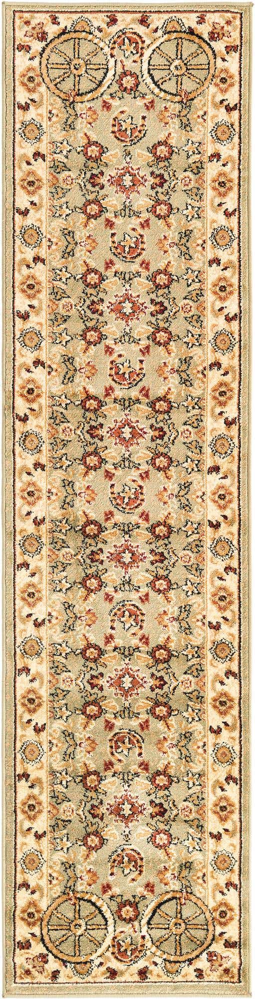 Green 2' x 8' Pioneer Runner Area Rug Classic Southwestern Motif Durable Stain Resistant Easy Clean Carpet for Traditional Interior Decor for Sale at Rug Engine