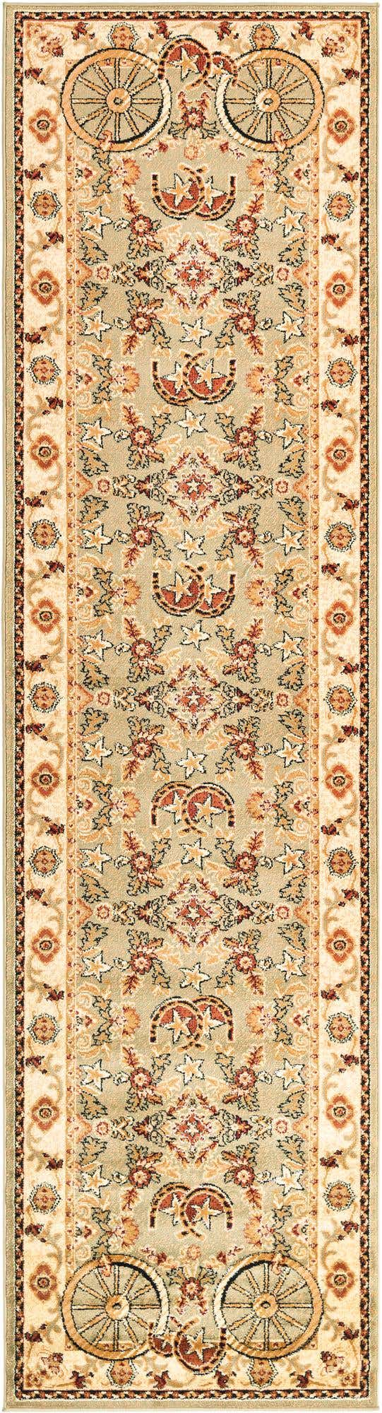 Green 2' 11 x 12' Pioneer Runner Area Rug Classic Southwestern Motif Durable Stain Resistant Easy Clean Carpet for Traditional Interior Decor for Sale at Rug Engine